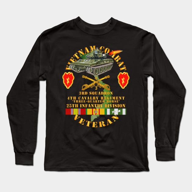 Vietnam Combat Vet - 3rd Squadron 4th Cav - 25th Inf Div SSI Long Sleeve T-Shirt by twix123844